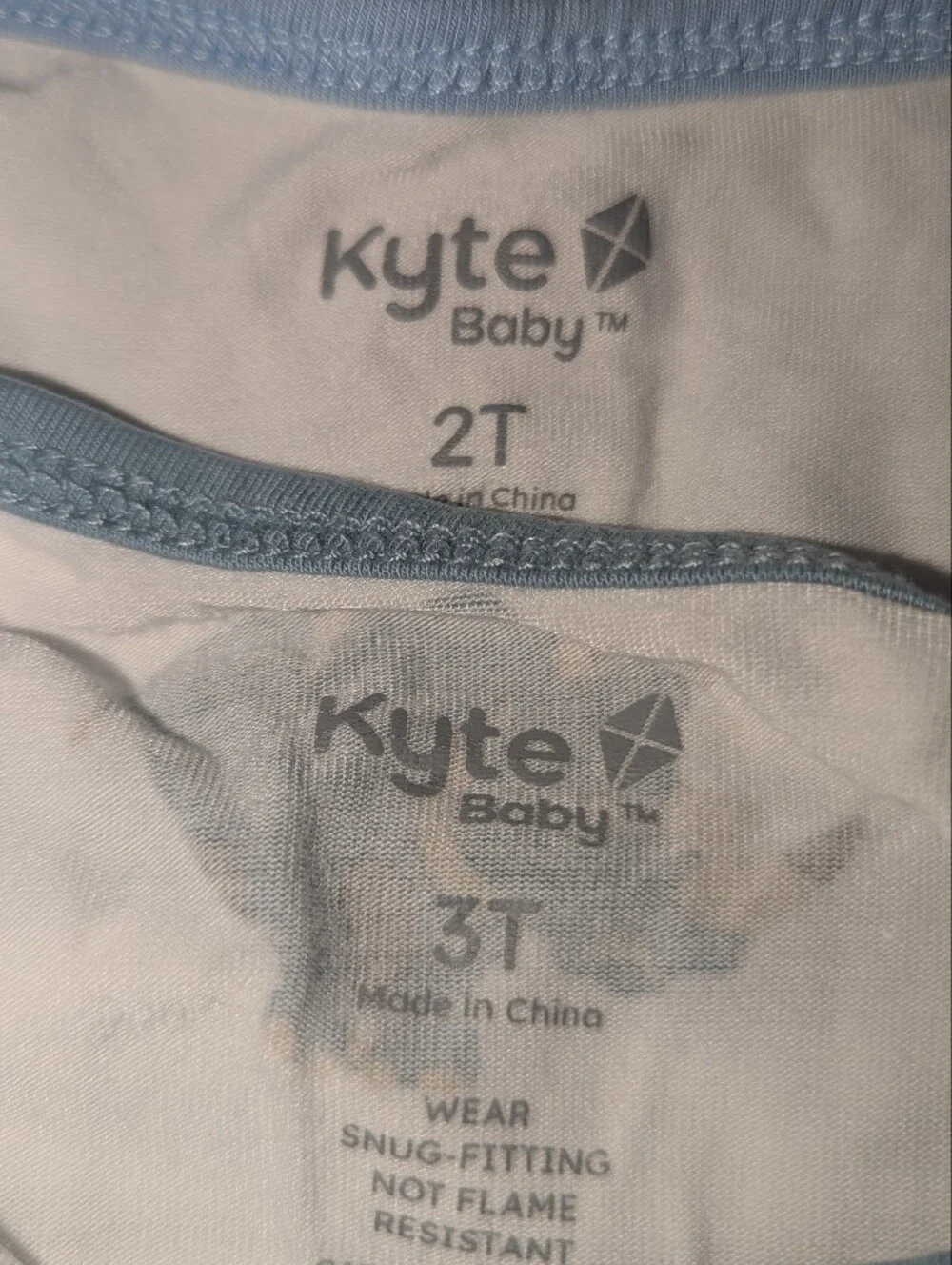 Kyte BABY White and Light Blue Dino & Rhino Pajama Set - 2-Pack